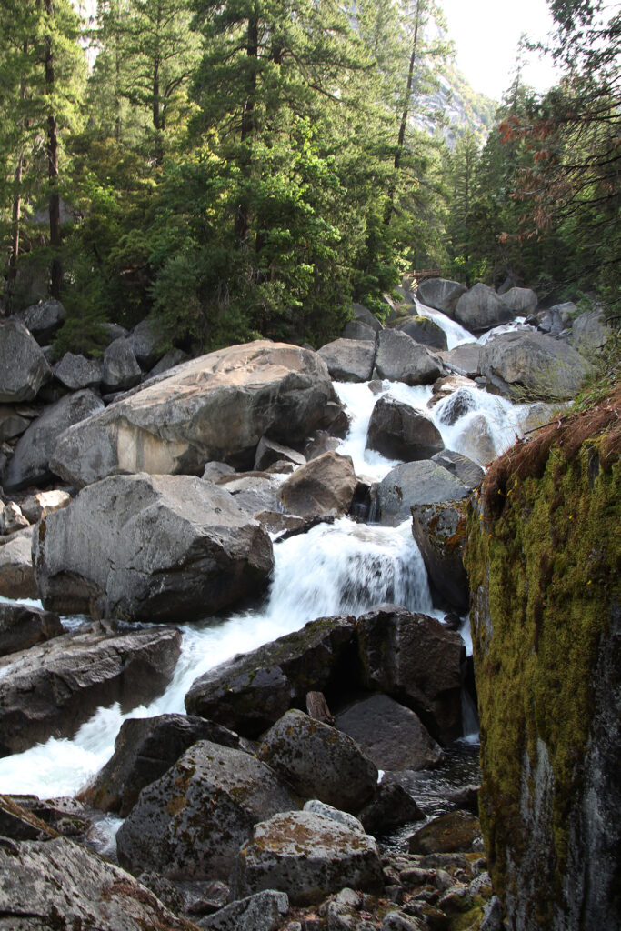 Water flowing over rocks