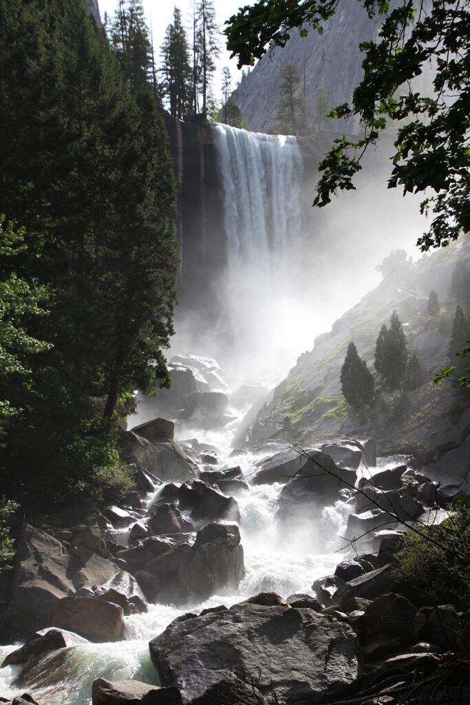 Mist from waterfalls