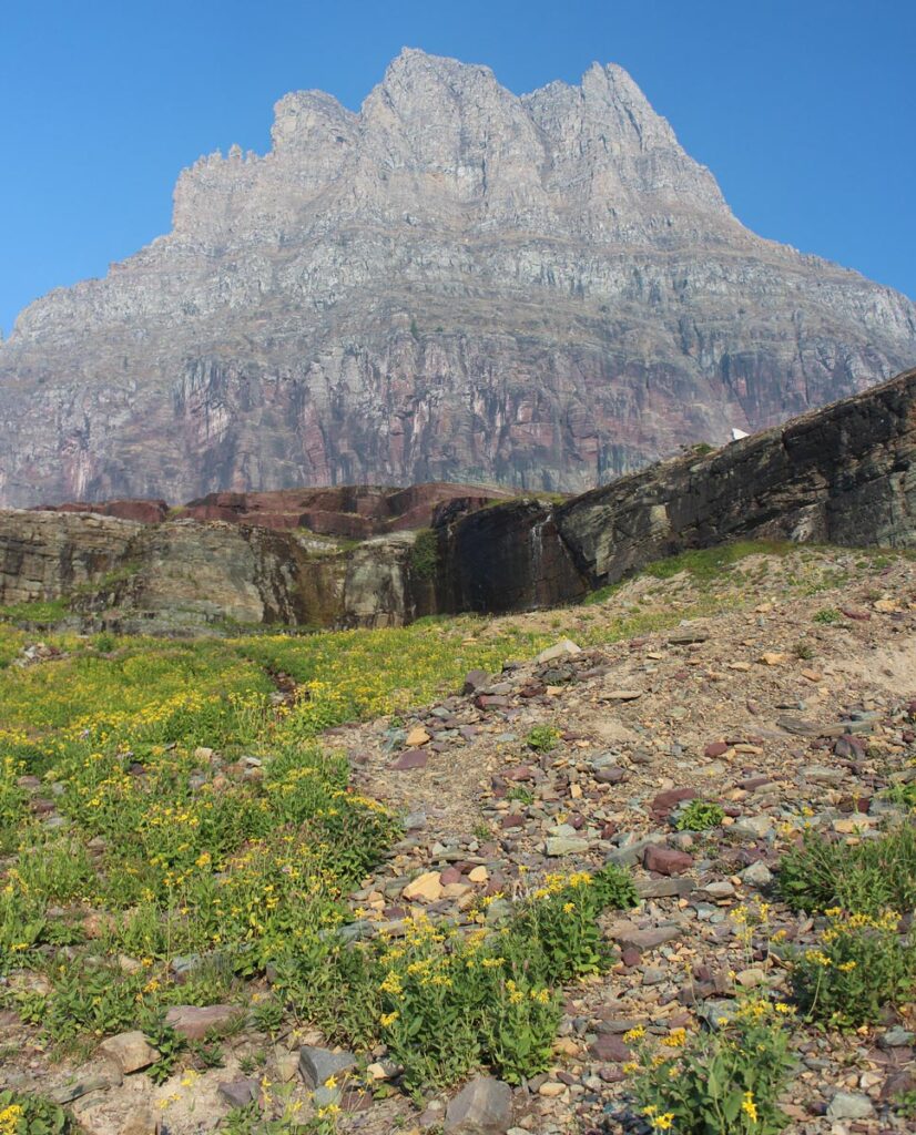 tall rock faced mountain