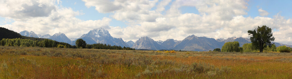 distant snow-capped mountains