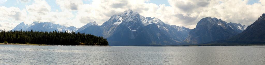 lake with distant mountain range