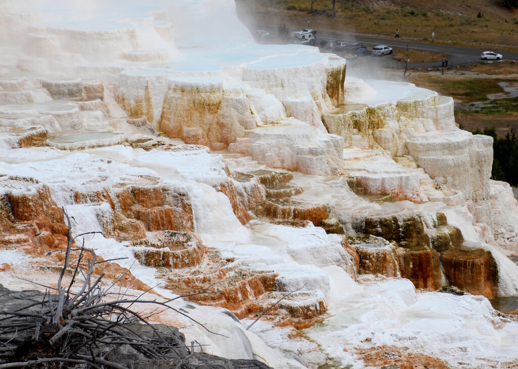 White mineral springs