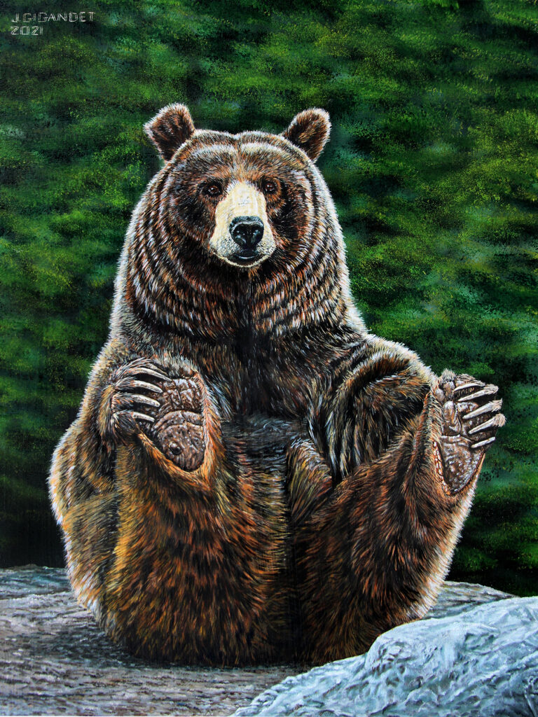 Painting of a grizzly bear