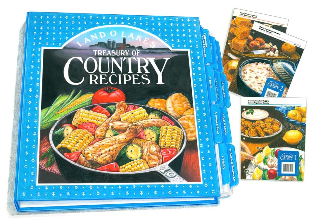 illustration of of a cookbook of country recipes