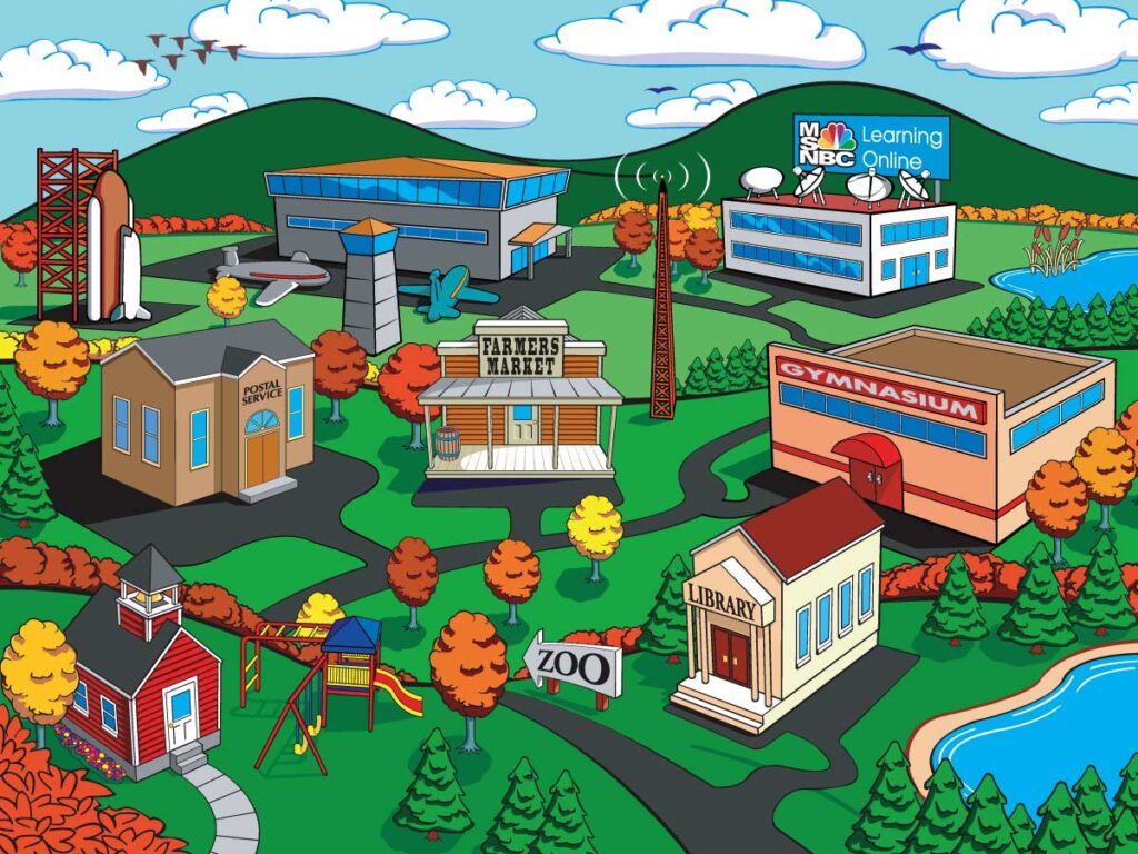 cartoon village