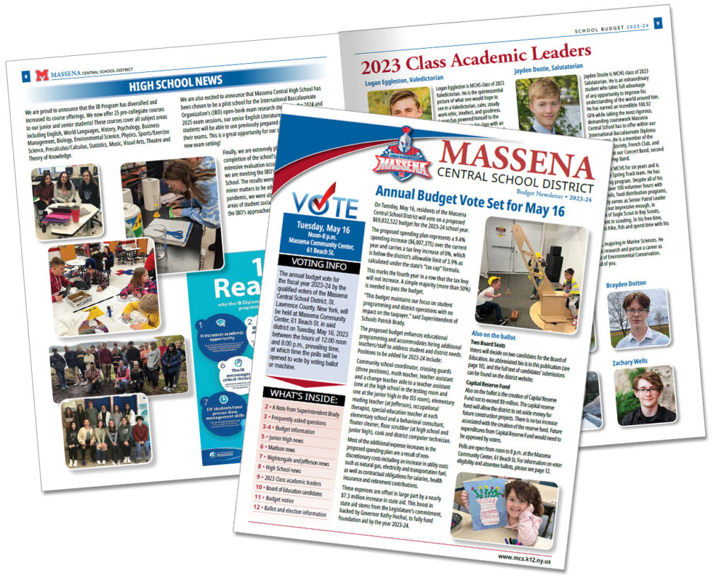 Massena CSD budget newsletter